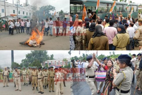 Congress shows agitation over National Highway / Railway blockade : Security tightened across Tripura; blockade to end soon with Governorâ€™s intervene 